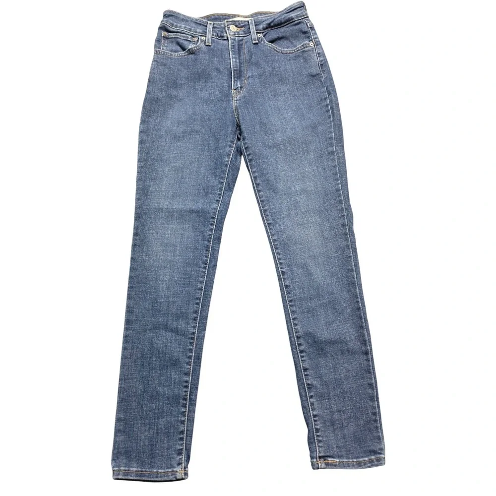 Levi's 721 High Rise Skinny Ankle Jeans Blue Medium Wash Denim 27 22850-0106 - Picture 2 of 9